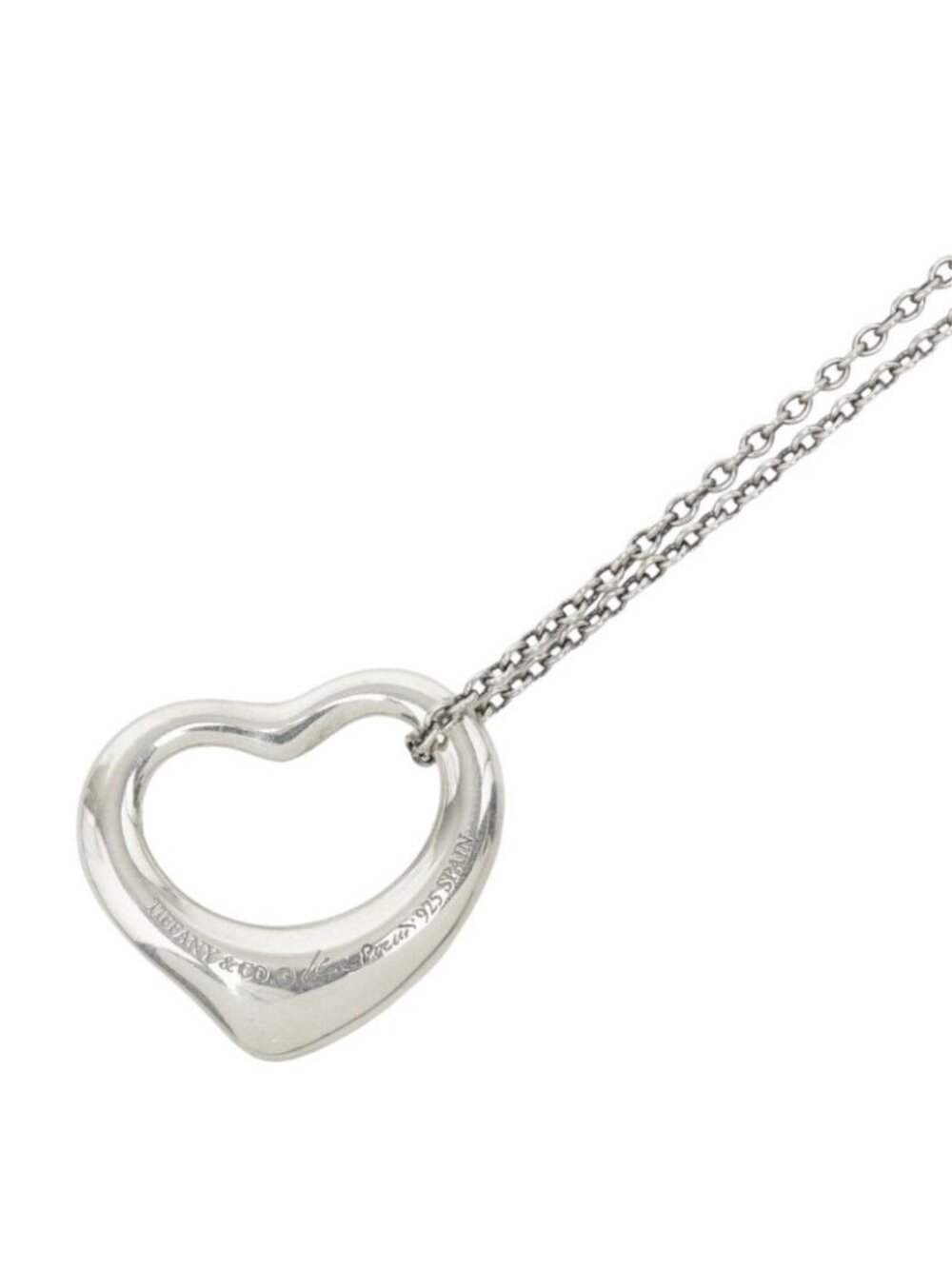Tiffany & Co Open Heart Necklace Silver